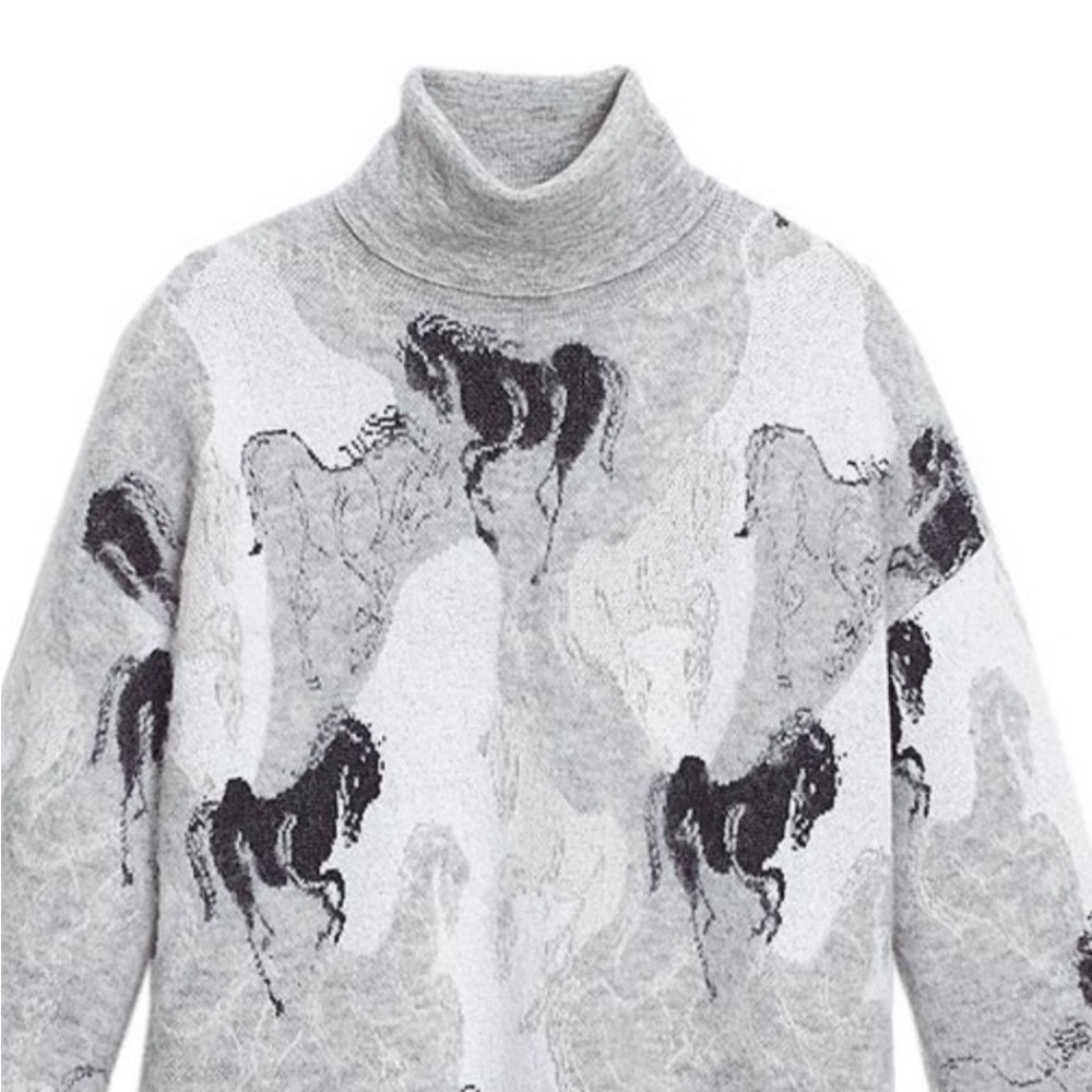 Kate Spade New York Horse Stallion Print Wool-Blend Turtleneck Sweater
 0 (XS)